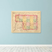 Kaart van Montkals County, Michigan Canvas Afdruk (Insitu (Houten vloer))