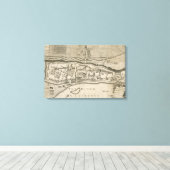  kaart van Montreal (1758) Canvas Afdruk (Insitu (Houten vloer))