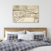  kaart van Montreal (1758) Canvas Afdruk (Insitu (Slaapkamer))