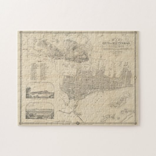  kaart van Montreal (1859) Legpuzzel (Horizontaal)