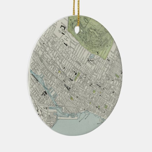  kaart van Montreal (1901) Keramisch Ornament (Rechts)