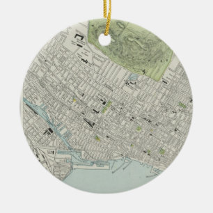 kaart van Montreal (1901) Keramisch Ornament