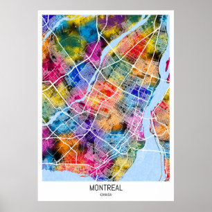 Kaart van Montreal Quebec Canada Poster