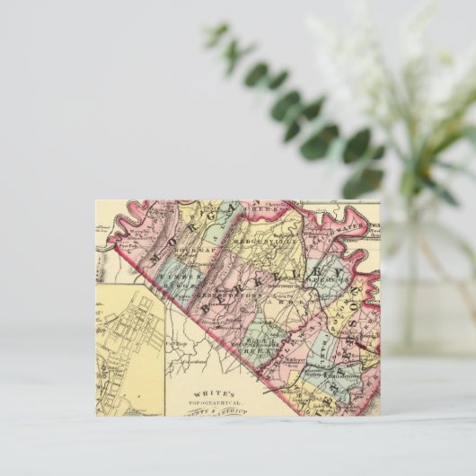 Kaart van Morgan, Berkeley en de provincies Jeffer (Staand voorkant)