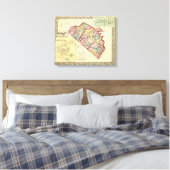 Kaart van Morgan, Berkeley en de provincies Jeffer Canvas Afdruk (Insitu (Slaapkamer))