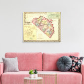 Kaart van Morgan, Berkeley en de provincies Jeffer Canvas Afdruk (Insitu (Woonkamer))