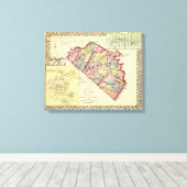 Kaart van Morgan, Berkeley en de provincies Jeffer Canvas Afdruk (Insitu (Houten vloer))