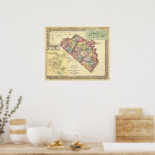 Kaart van Morgan, Berkeley en de provincies Jeffer Poster (Keuken)