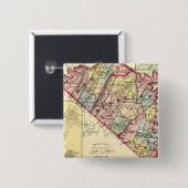 Kaart van Morgan, Berkeley en de provincies Jeffer Vierkante Button 5,1 Cm (Voorkant /achterkant)