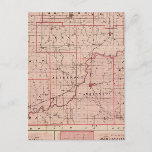 Kaart van Morgan County met Mooresville (Voorkant)