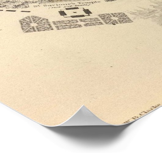  kaart van Moskou (1836) Poster (Hoek)