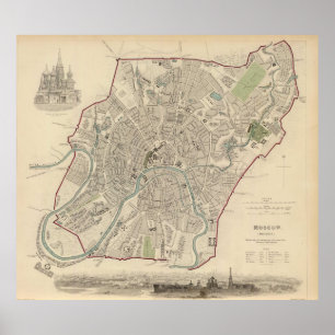  kaart van Moskou (1836) Poster