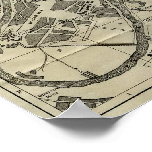  kaart van Moskou (1893) Poster (Hoek)