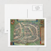 Kaart van Moskou, van "Civitates Orbis Terrarum" d (Voorkant / Achterkant)