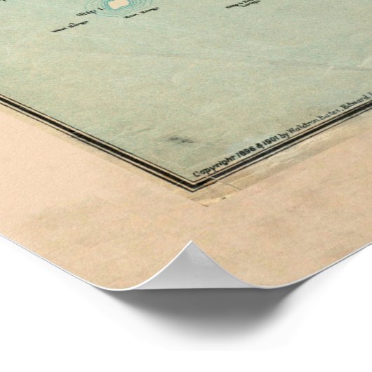  kaart van Mount Desert Island ME (1901) Poster (Hoek)