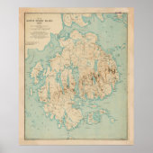  kaart van Mount Desert Island ME (1901) Poster (Voorkant)