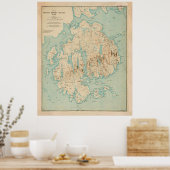  kaart van Mount Desert Island ME (1901) Poster (Keuken)