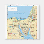 Kaart van Mozes Exodus Egypte en Sinaï 1400 tot 12 Magneet (Voorkant)