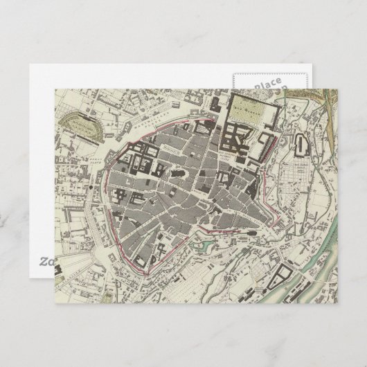  kaart van München Duitsland (1832) (Voorkant / Achterkant)