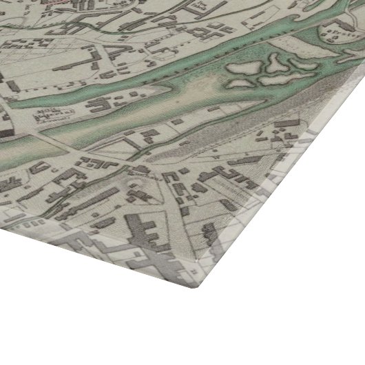  kaart van München Duitsland (1832) Snijplank (Hoek)