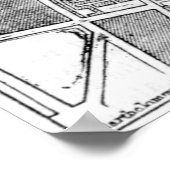  kaart van München Duitsland (1884) Poster (Hoek)