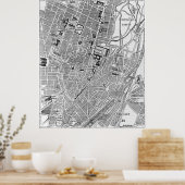  kaart van München Duitsland (1884) Poster (Keuken)