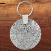  kaart van München Duitsland (1884) Sleutelhanger (Voorkant)