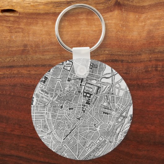  kaart van München Duitsland (1884) Sleutelhanger (Voorkant)