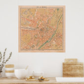  kaart van München Duitsland (1890) Poster (Keuken)
