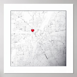 Kaart van München, Duitsland Modern Elegant Classy Folie Afdrukken