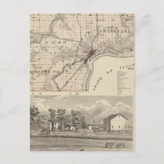 Kaart van Muscatine County (Voorkant)