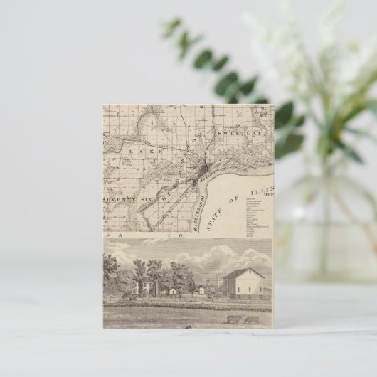 Kaart van Muscatine County (Staand voorkant)