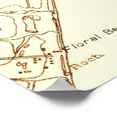  kaart van Myrtle Beach South Carolina (1937) Poster (Hoek)