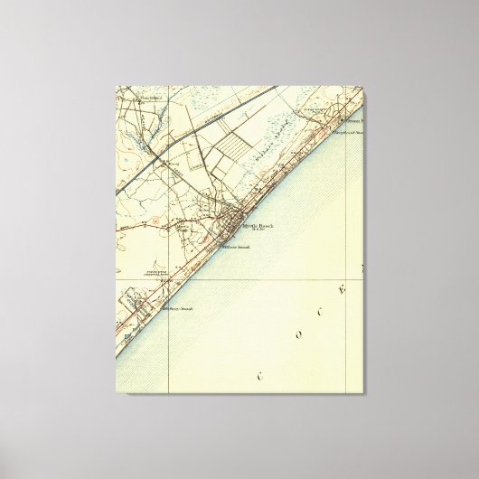 kaart van Myrtle Beach South Carolina (1940) Canvas Afdruk (Voorkant)