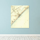 kaart van Myrtle Beach South Carolina (1940) Canvas Afdruk (Insitu (Houten vloer))