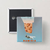 Kaart van Namibië Vierkante Button 5,1 Cm (Voorkant /achterkant)