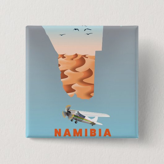 Kaart van Namibië Vierkante Button 5,1 Cm (Voorkant)
