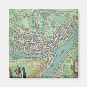 Kaart van Namur, van "Civitates Orbis Terrarum" do Magneet