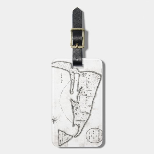  kaart van Nantucket (1782) Bagagelabel (Voorkant verticaal)