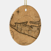 Kaart van Nantucket 1782 Keramisch Ornament (Rechts)