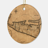 Kaart van Nantucket 1782 Keramisch Ornament (Links)