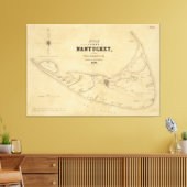 kaart van Nantucket (1838) Canvas Afdruk (Insitu (Woonkamer))