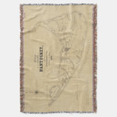  kaart van Nantucket (1838) Deken (Voorkant Verticaal)