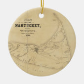  kaart van Nantucket (1838) Keramisch Ornament (Voorkant)