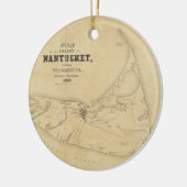  kaart van Nantucket (1838) Keramisch Ornament (Links)
