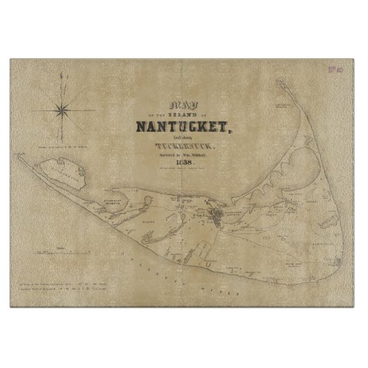 kaart van Nantucket (1838) Snijplank (Voorkant)