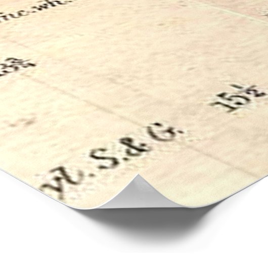  kaart van Nantucket (1857) Poster (Hoek)