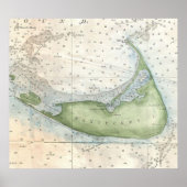  kaart van Nantucket (1857) Poster (Voorkant)