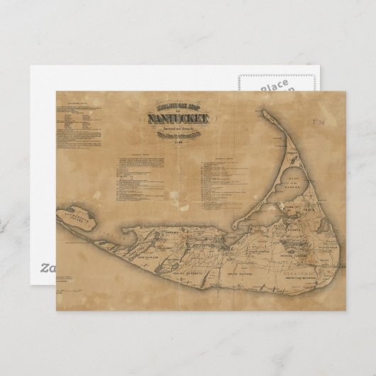  kaart van Nantucket (1869) (Voorkant / Achterkant)