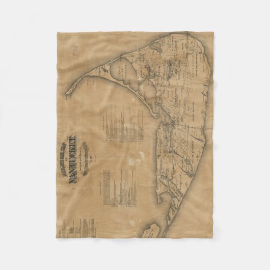  kaart van Nantucket (1869) Fleece Deken (Voorkant)